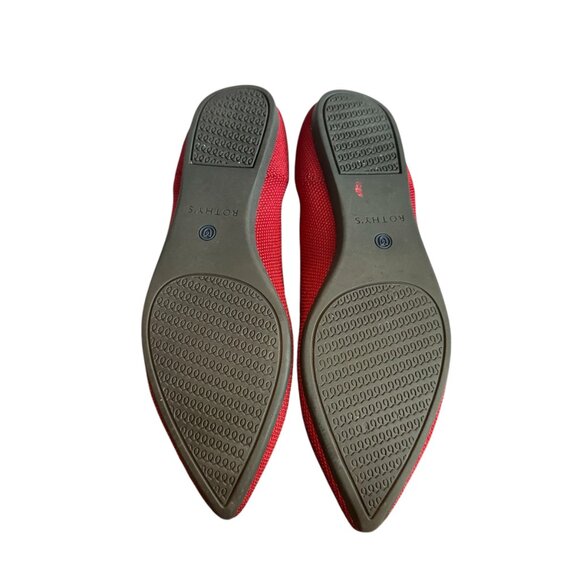 Rothy's The Point Red Flats Comfort Removable Insoles Washable Size 8 Women's - Picture 8 of 14